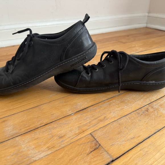 Birkenstock Shoes - Birkenstock Black Leather Women's Sneakers